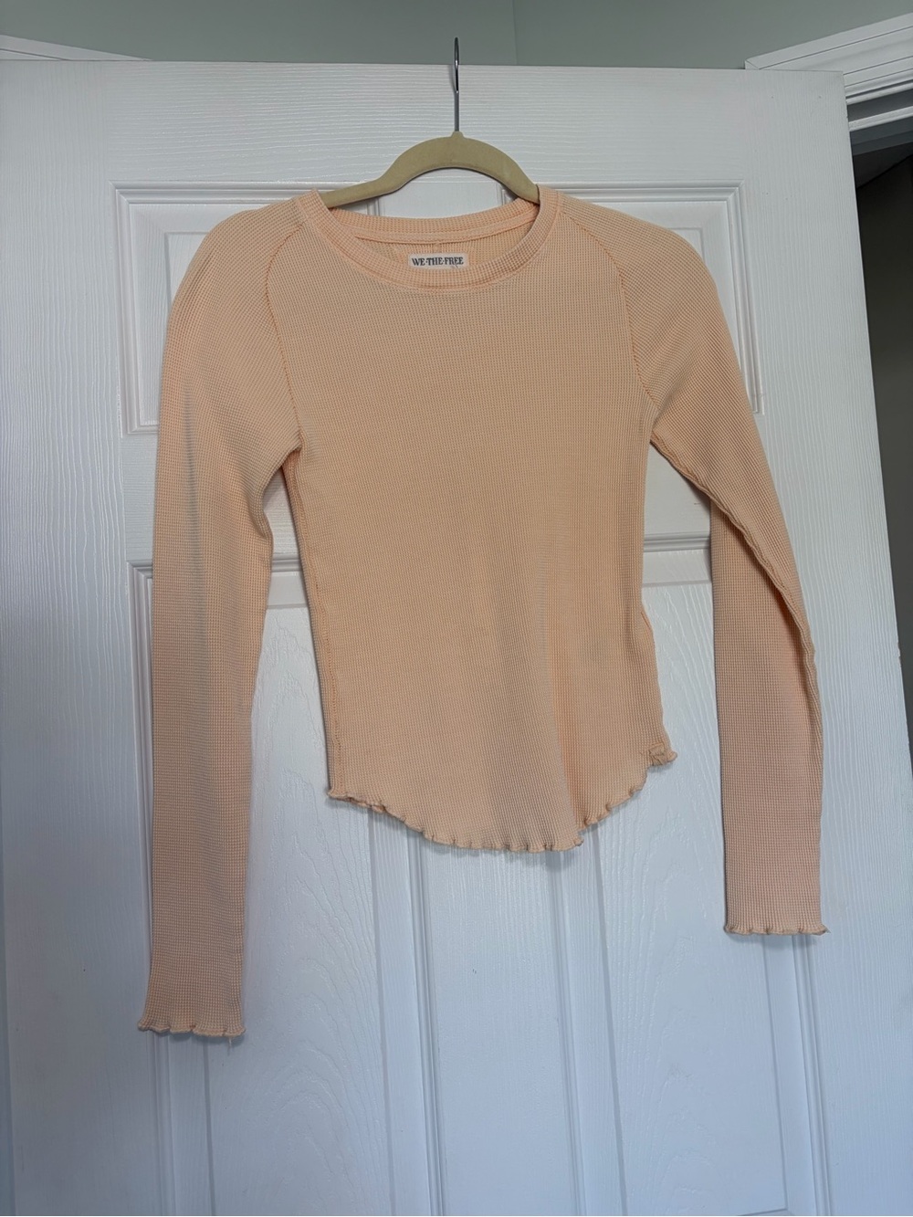 We The Free Peach Long Sleeve Ribbed Tee